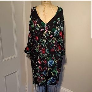 Anthropologie Maeve dark floral tunic dress
